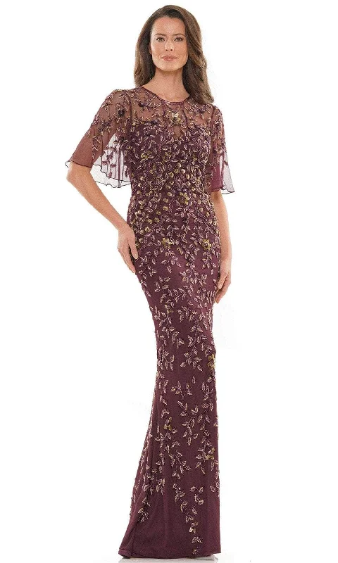 Vibrant Femme Fashion Marsoni by Colors MV1208 - Bell Sleeve Embellished Formal Gown