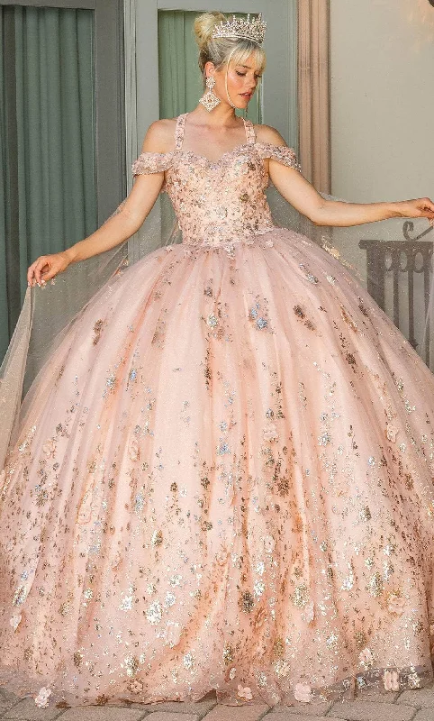 Fashion For Every Occasion Dancing Queen 1668 - Glitter Quinceanera Ballgown with Cape