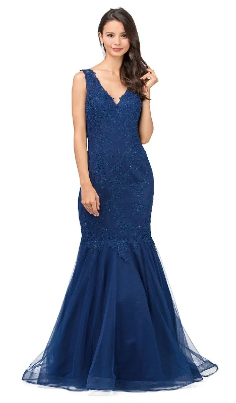 Cool Prices Dancing Queen - 2383 V-neck Embellished Mermaid Prom Gown