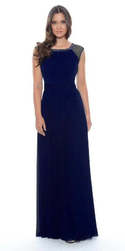 Trendy Street Style Decode 1.8 - 182423 Sparkling Neckline Jersey Mesh Gown