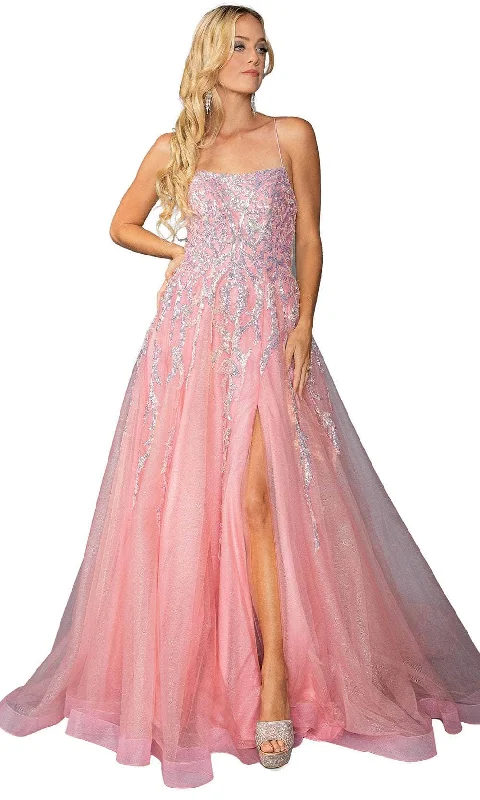 Trendy Urban Attire Dancing Queen 4431 - Sequin Embellished Crisscross Back Ballgown