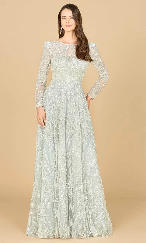 Clothing Online Lara Dresses 29159 - Beaded Lace Long Sleeve Evening Gown