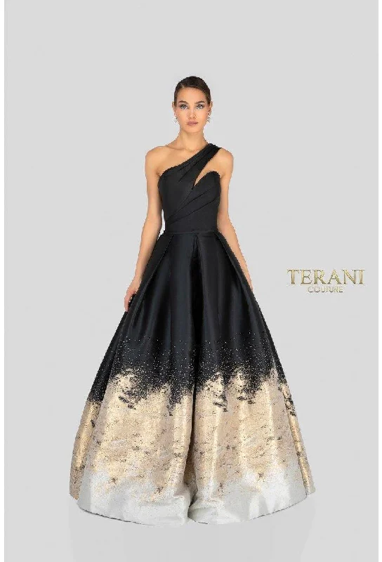 Casual Women’s Clothing Terani Couture 1912E9180 One Shoulder Long Ball Gown