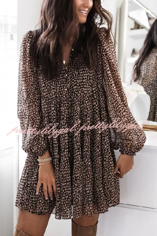 Huge Price Cut Dreamy Days Leopard Print Babydoll Mini Dress