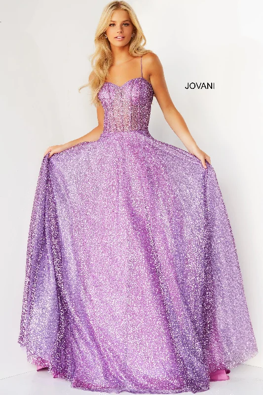 Chic Outfits Jovani 07423 Prom Spaghetti Strap Long Formal Gown