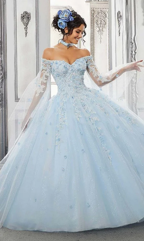 Casual Wear Vizcaya by Mori Lee - 60143 Beaded Off Shoulder Ball Gown