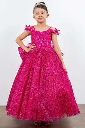 Limited Stock, Big Discounts Girls Sparkling Off Shoulder Detachable Butterfly Corset Back Princess Ball Gown 2-16