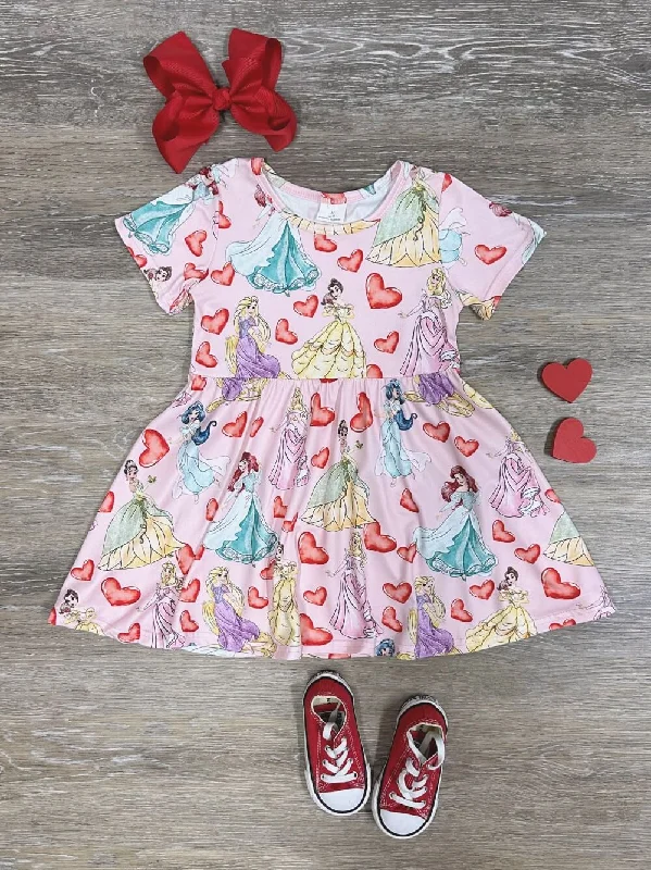 Trendy Women’s Dresses Online Love for a Princess Girls Short Sleeve Heart Dress