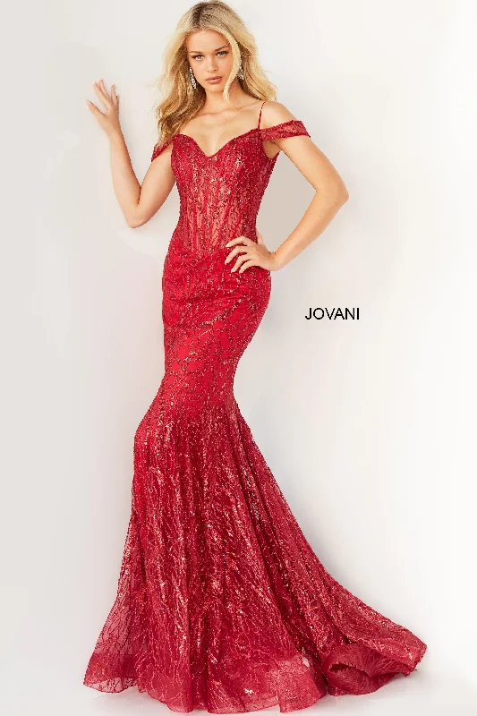 Chic Trends For The Fashion Savvy Jovani 05838 Prom Off Shoulder Long Formal Gown