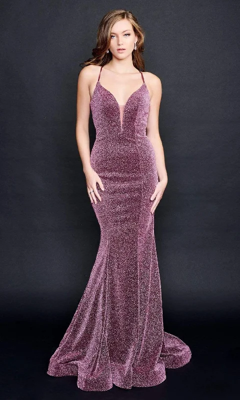 Seasonal Sale Nina Canacci - 9136 Glittering V-Neck Mermaid Gown