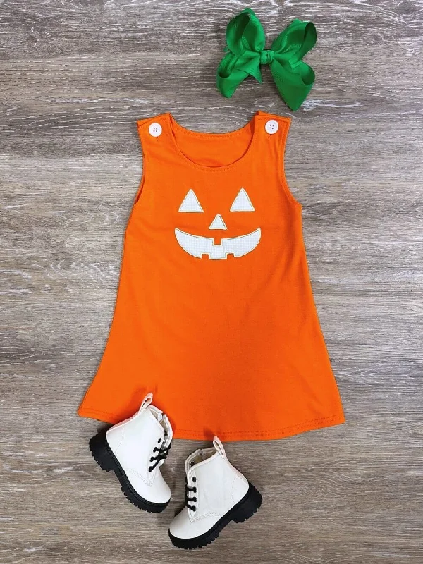 Comfy Women’s Outfits for Daily Wear Pumpkin Orange Girls Jumper Dress