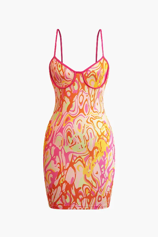 Exclusive Sale Abstract Print Cami Mini Dress