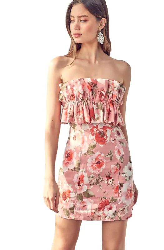 Save Big M - do+be strapless floral ruffle dress