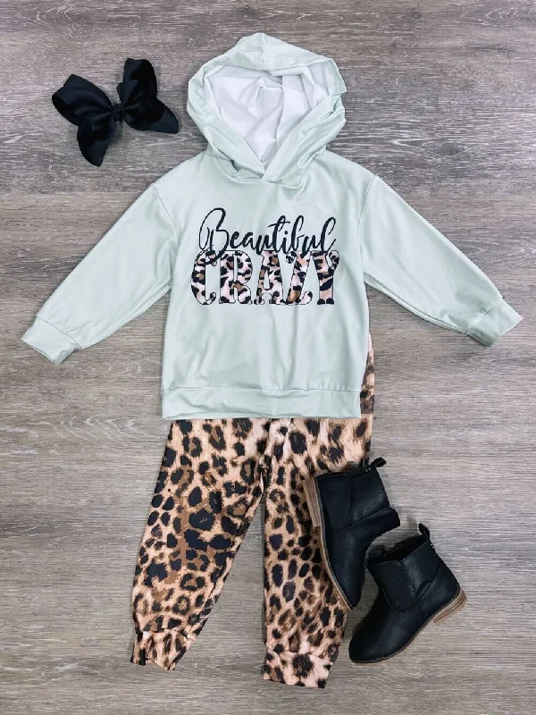 Limited Time Offers Beautiful Crazy Girls Cheetah Leggings & Hoodie Outfit