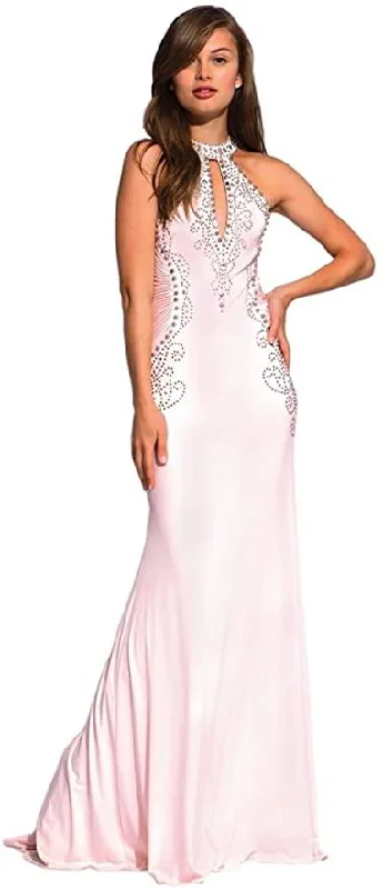 Timeless Elegance Redefined Jovani 89892 Prom Long Halter Fitted Formal Dress