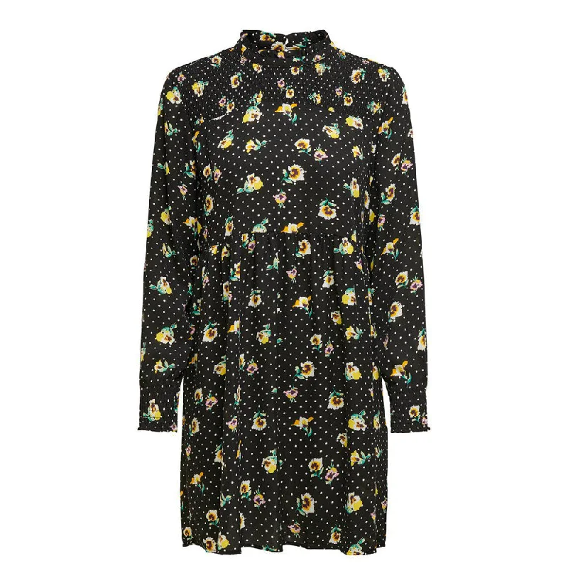 Women's Urban Fashion Women's Floral Dress,Black