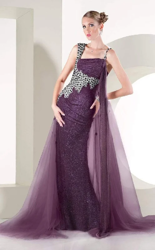 Crazy Price Slashing MNM Couture Rhinestones Embellished Gown KH0954 - 1 pc Purple In Size 6 Available