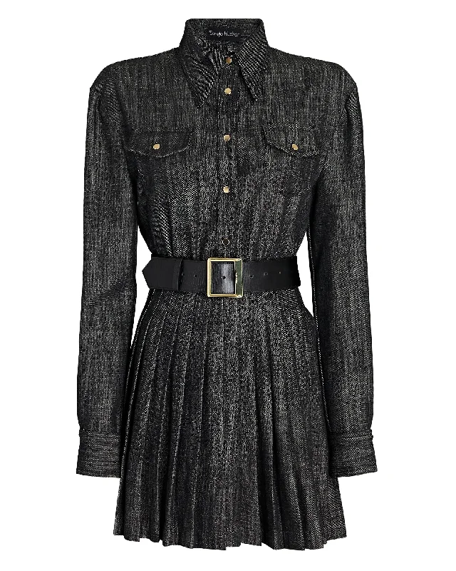 Sale Event, Prices Rock Belted Denim Shirt Mini Dress