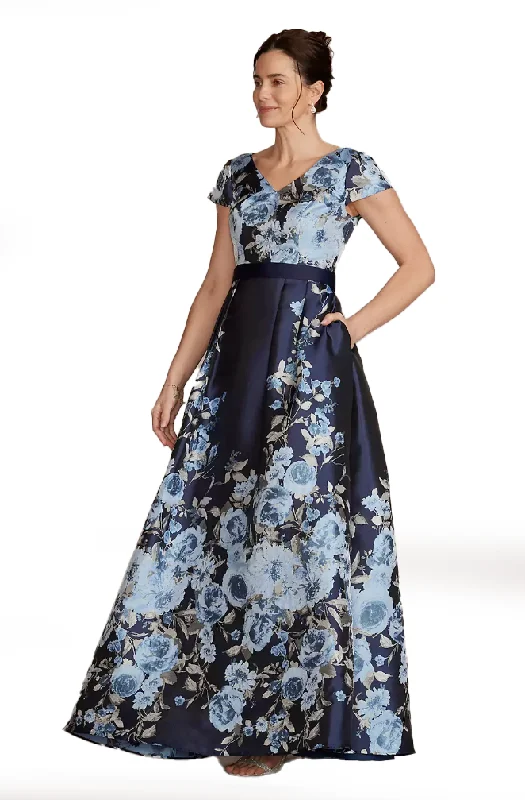 High End Women's Wear 6 - oleg cassini blue floral ball gown