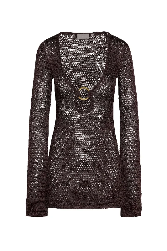 Daily Essentials Montego Mini Dress - Espresso Treble Knit