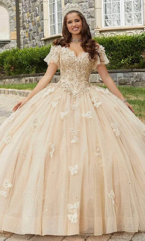 Bid Farewell To The Old Season Vizcaya by Mori Lee 89404 - Butterfly Appliqued Off Shoulder Ballgown