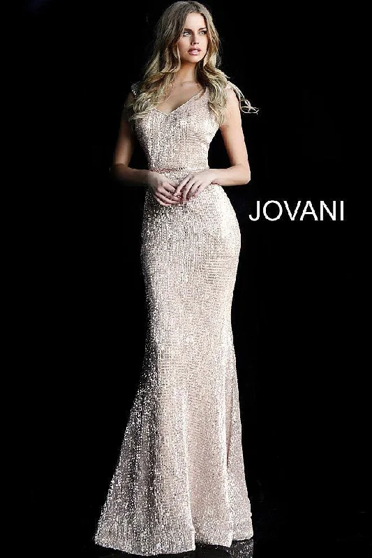 Exclusive Women’s Fashion Collection Jovani 62499 Long Cap Sleeve Formal Prom Dress