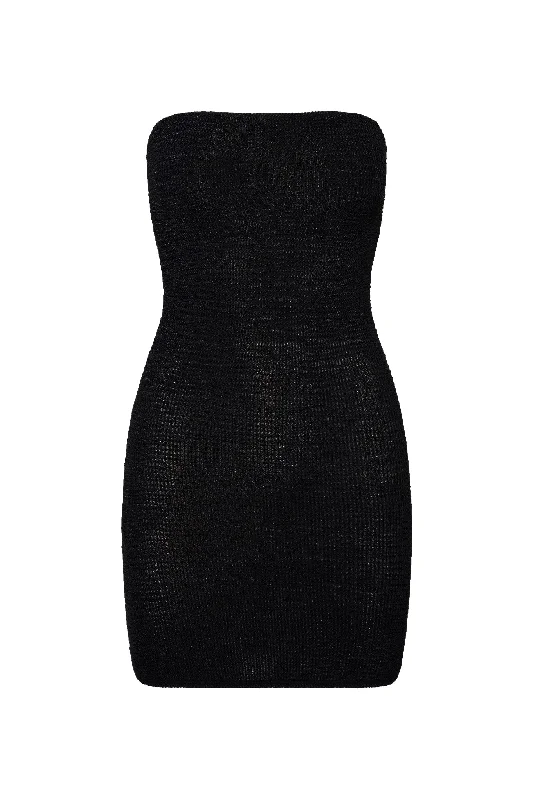 Trendy And Individual Women's Fashion Bimini Dress - Black Crinkle