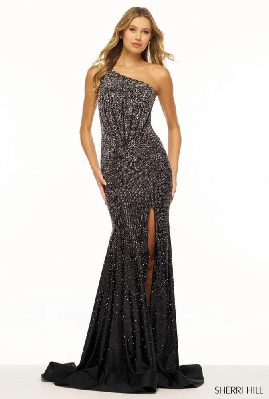 Enjoy Discount Sherri Hill 56181 - Embellished Asymmetrical Gown