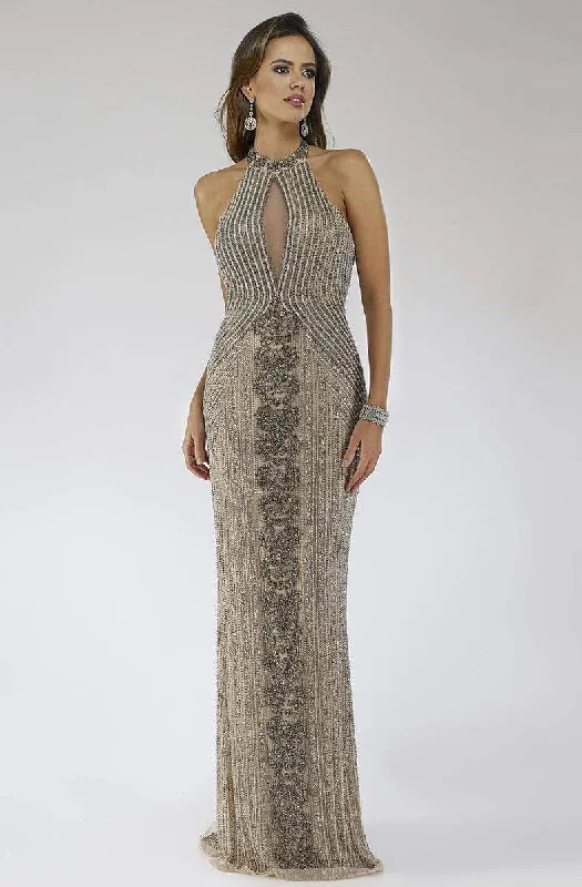 Online Impressions Boutique Lara Dresses - 29600 Beaded Halter Sheath Evening Gown