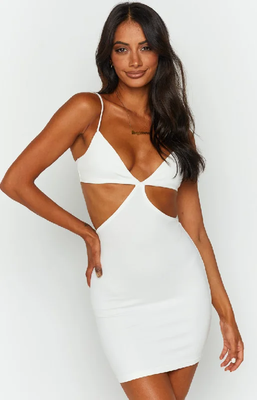 Women Wear Brands Danielle White Cut Out Mini Dress