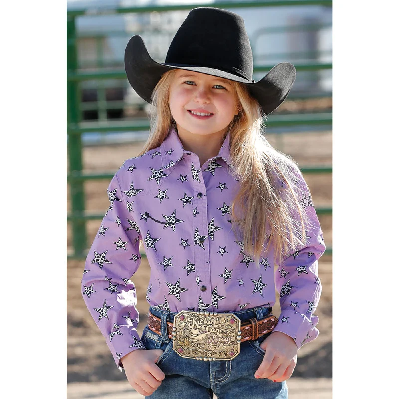 Comfort First Women's Fashion CTW3370026 Cruel Girl Girls' Long Sleeve Western Snap Shirt - Purple