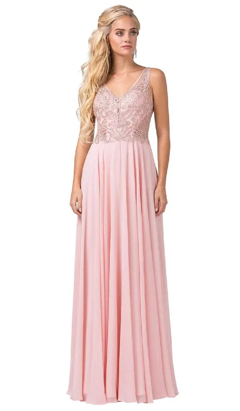 Unleash Your Style Dancing Queen - 2647 Embellished V-neck A-line Gown