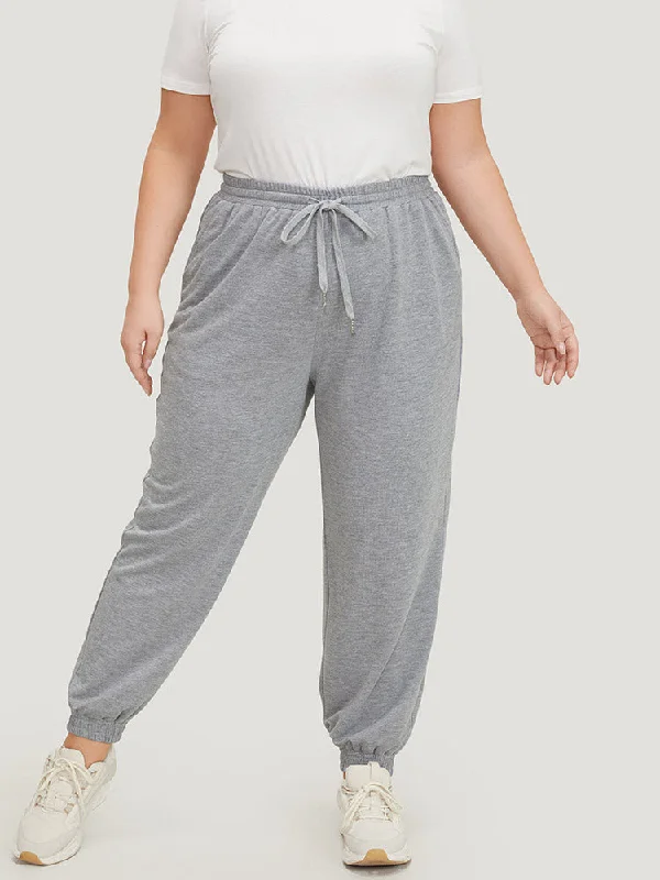 Comfort First Women's Wear Plain Drawstring Slant Pocket Sweatpants