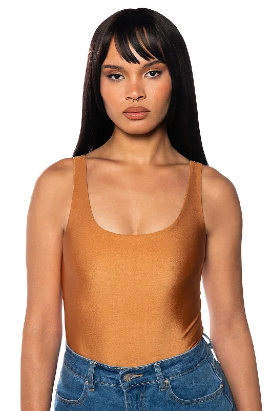 Women Fashion PAXTON SAMI SCOOP SLEEVELESS BODYSUIT IN RUST