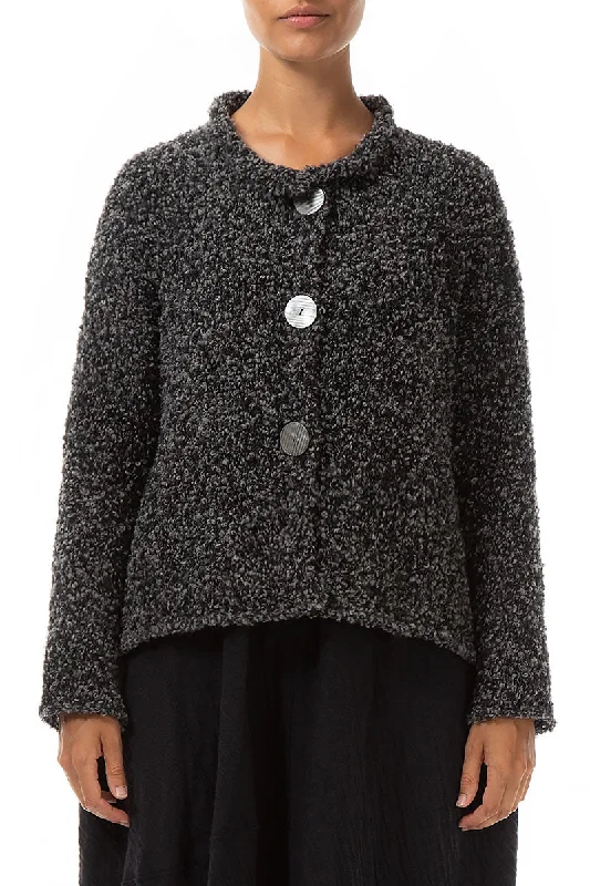 Flash Sale Now Mélange Grey Alpaca Wool Cardigan