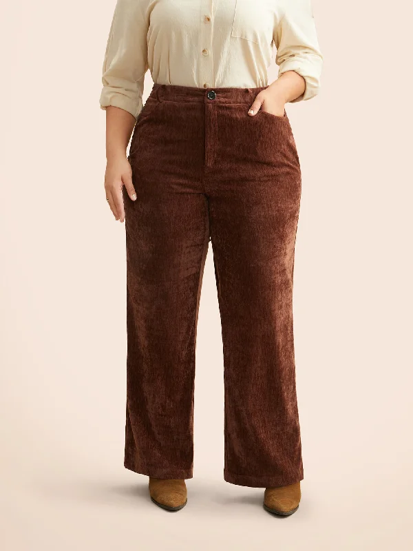 Style Upgrade Mid Rise Chenille Bootcut Pants