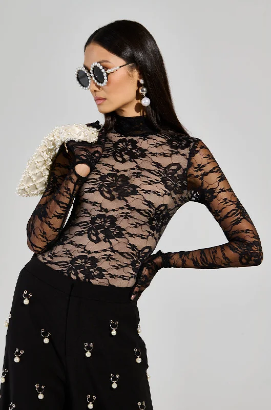 Style Versatile Women's Collection ALL THE ATTENTION LACE GLOVE BODYSUIT