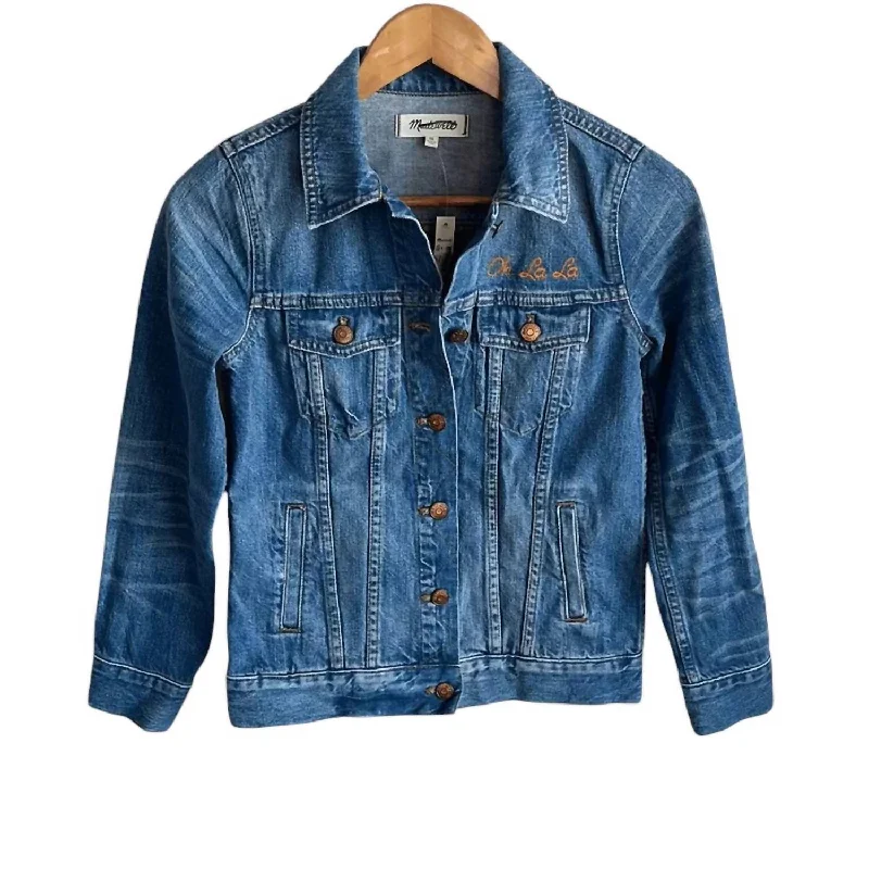 Exclusive Designer Collection Women's Jean Jacket In Pinter Wash