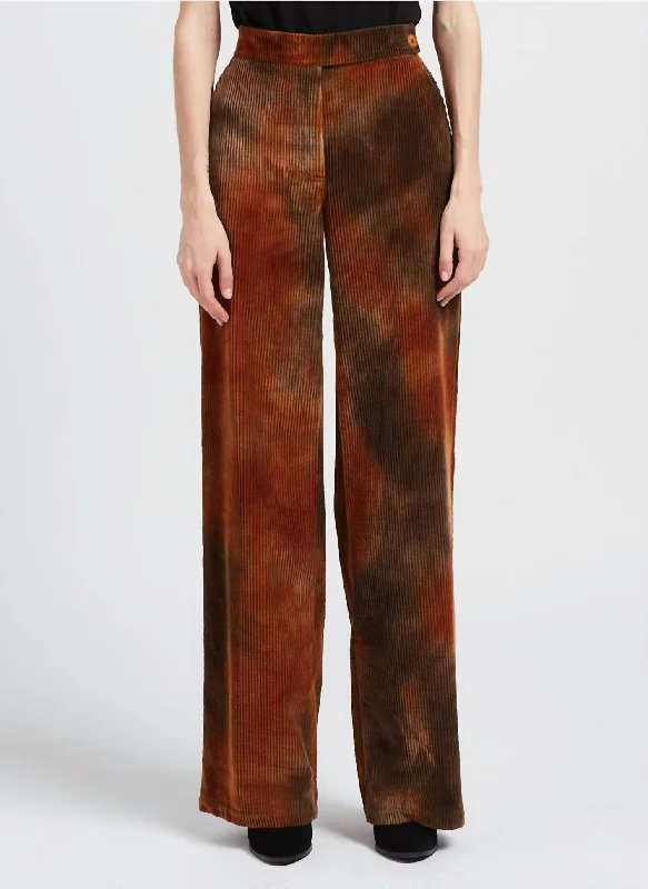 Stylish Savings Ismael Pant In Tie Dye Corduroy In Multicolor Burnt