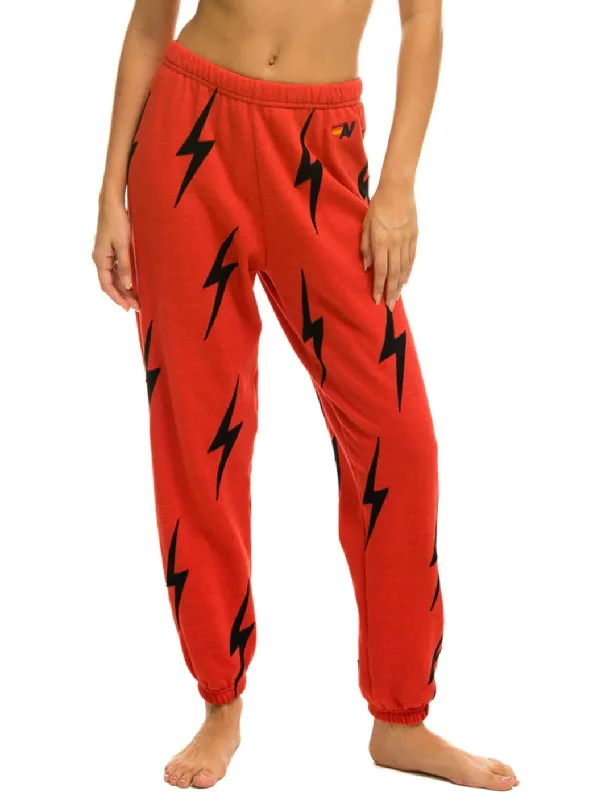 Effortless Style, Endless Impact Bolt Stitch Repeat Sweatpant, Red/Black