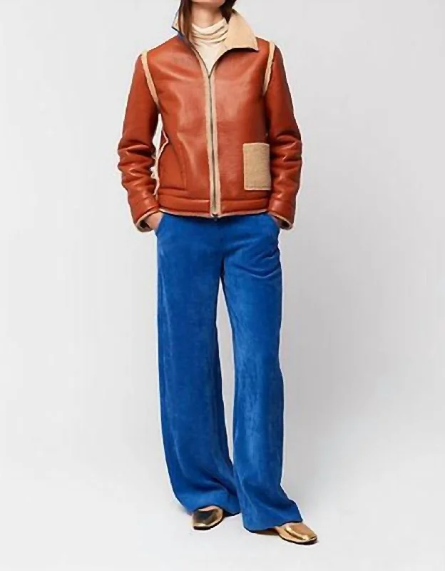 Dive Into Trendy Women's Fashion Reversible Faux Leather Jacket In Terracotta