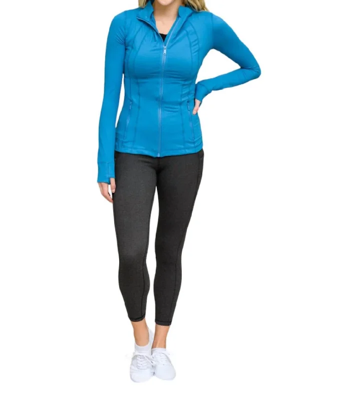 Trend Leading Collection Staying Swift Activewear Jacket In Hawaiian Blue