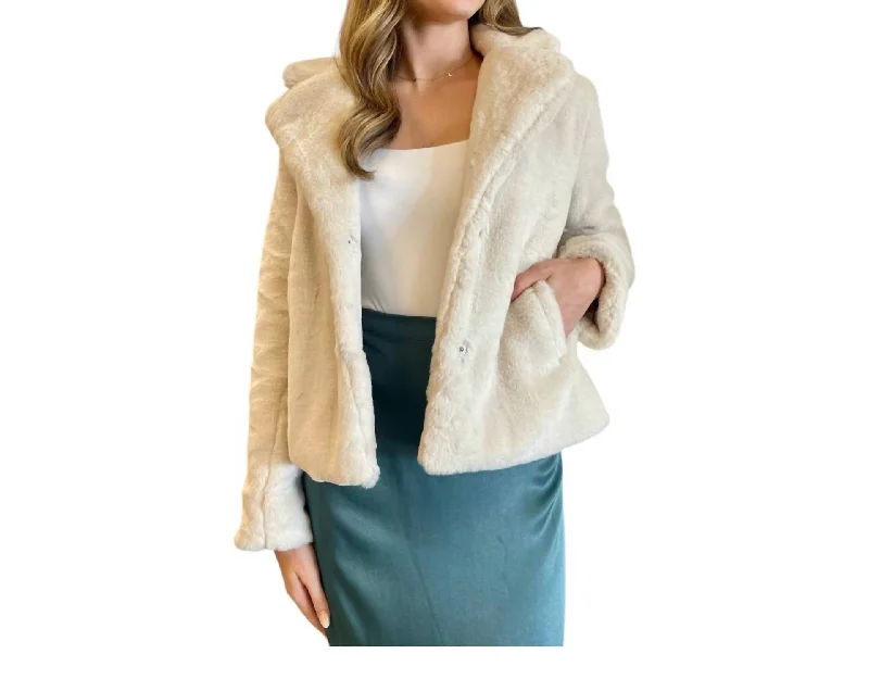 Clothes For Sale Faux Fur Jacket In Cream