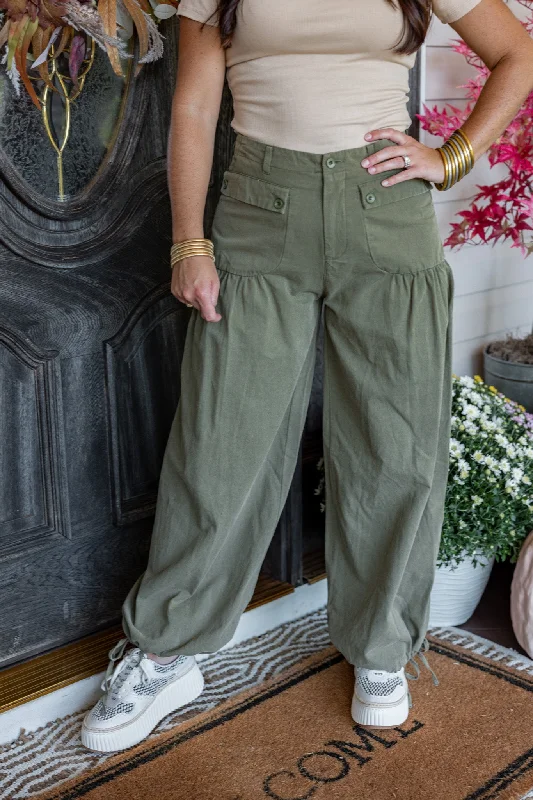 Best Boutiques Online Serendipity Olive Denim Balloon Pants