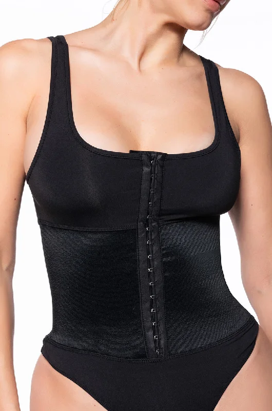 Fashion Frontiers SNATCHED CORSET DETAIL SLEEVELESS BODYSUIT