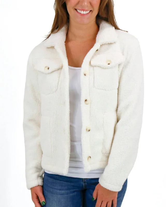 Budget-Friendly Fashion Fleece Jacket In Cream