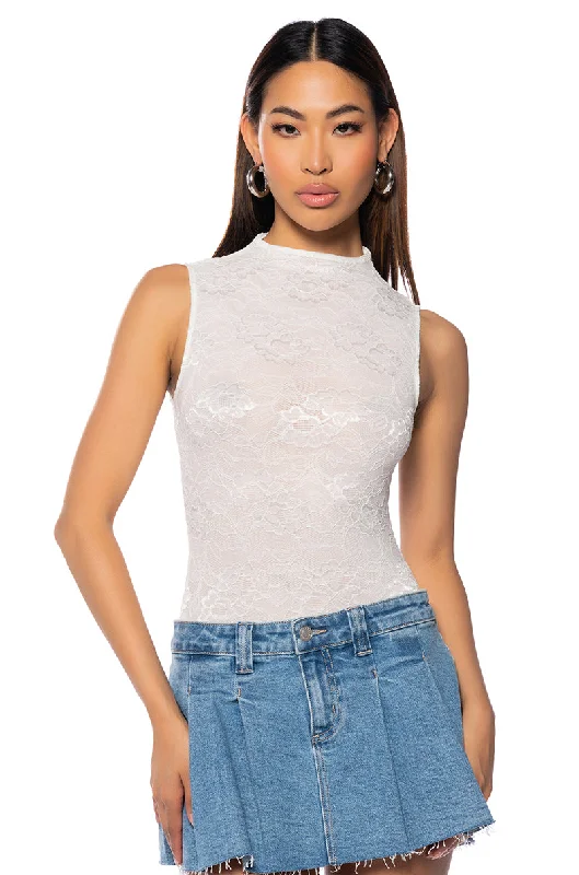 Women Apparel PHOENIX STRETCH LACE MOCK NECK BODYSUIT