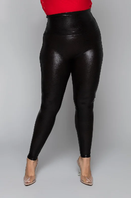 Absurdly Cheap Sale PLUS SPANX FAUX LEATHER CROC SHINE LEGGINGS