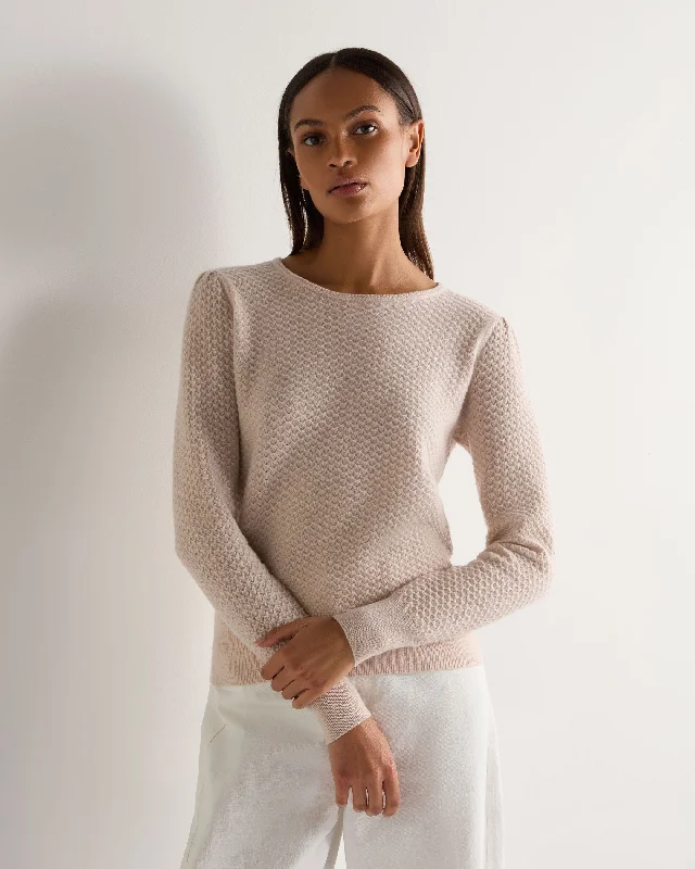 Chic Trends For The Fashion Savvy Women's Tuck Stitch Cashmere Jumper Dusk Pink