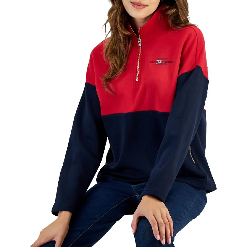 Minimalist Style Super Fleece Womens Colorblock Fleece Anorak Jacket